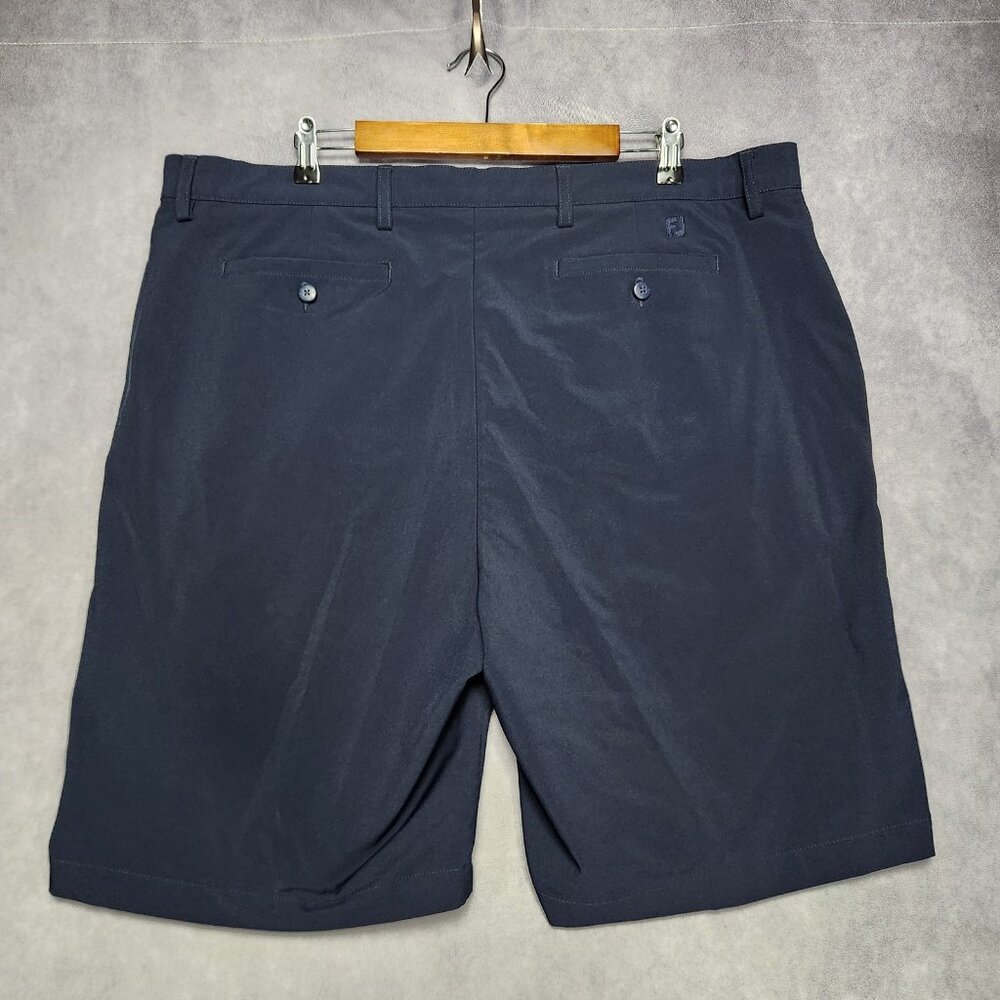 FootJoy Golf Shorts Mens 42 Blue Flat Front Polyester Spandex Stretch FJ‎ Logo